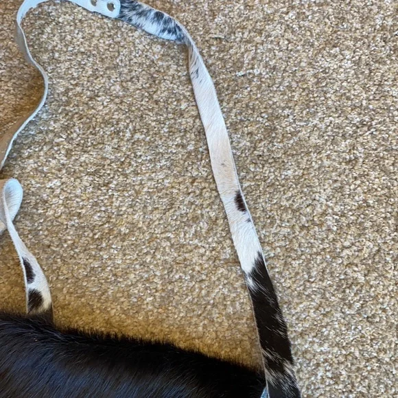 Cowhide leather with fur purse handbag - Picture 12 of 12